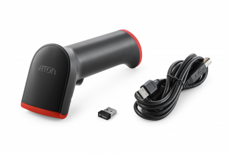 Сканер штрихкода беспроводной АТОЛ Impulse 12 BT (2D, черный, Bluetooth, без подставки, упаковка 1 шт.).V2 артикул 55777                  