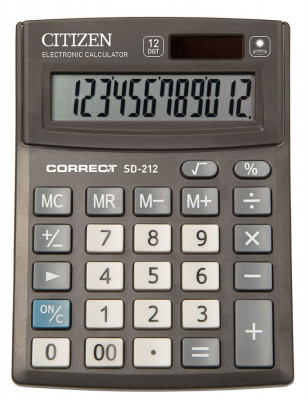 12-разрядный настольный калькулятор CITIZEN Correct SD-212