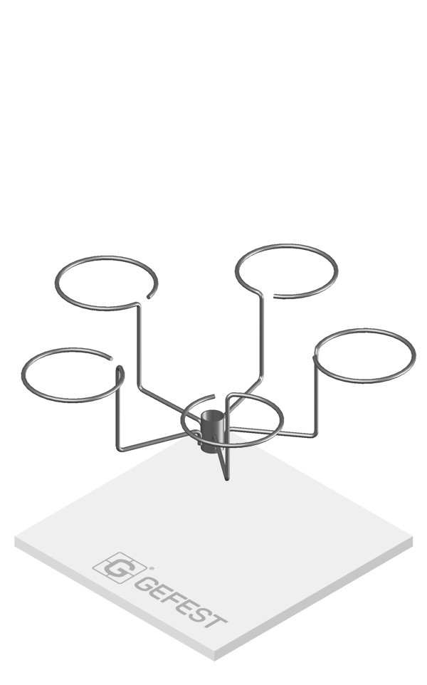 Стойка с 3-мя 5-ти рожковыми дисплеями для шляп артикул 0021-1851                  